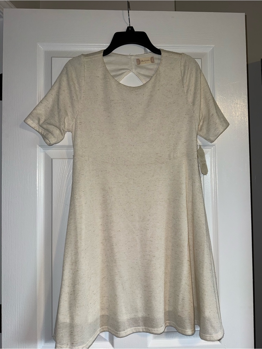Altar'd State Cream Short Sleeve A-Line Mini Dress